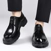 Mens Genuine Leather Loafer Shoes Round Toe Slip-On Business Casual Flat Sole Comfortable Dress