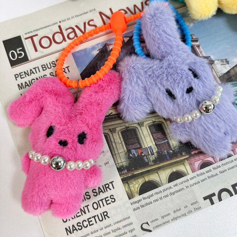 

THEHEE Pearl Rabbit Doll Bag Charm Key Ring pink