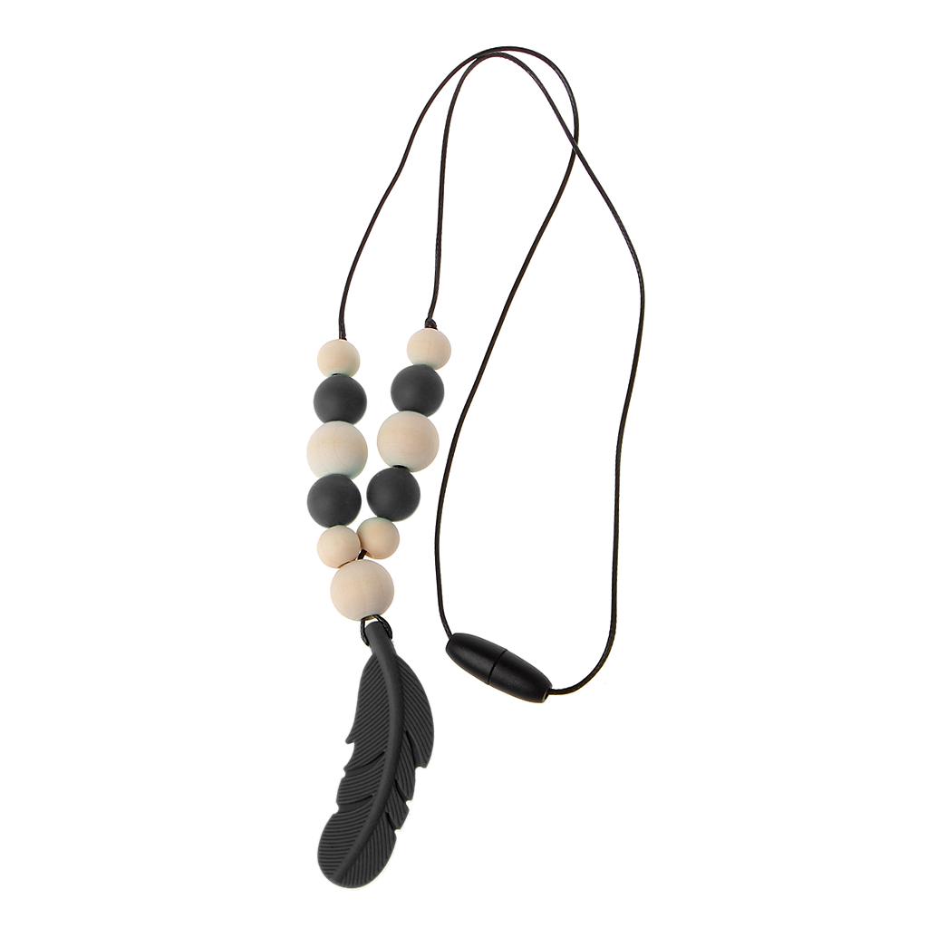 Baby Infant Silicone Feather Jewelry Teething Necklace Baby Nursing Chewing Toys