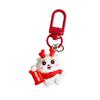 Dancing Lion Zodiac Dragon Keychain Resin Chinese Style Keyring Fashion Lion Dance Pendant  Couple