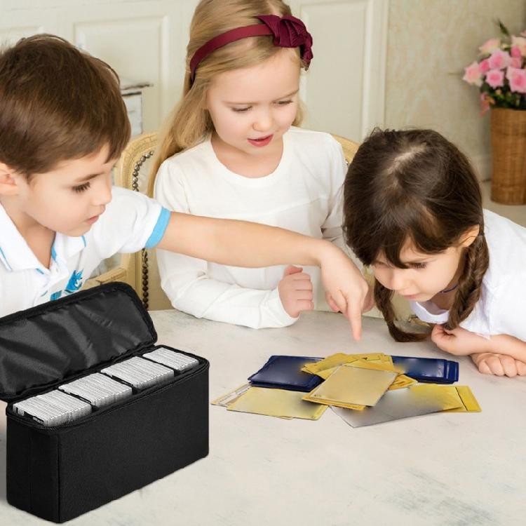 Folding Card Deck Case Organizers Gathering Card Toy Container Trading Card Storage Bag Card Storage Case with 3 Dividers