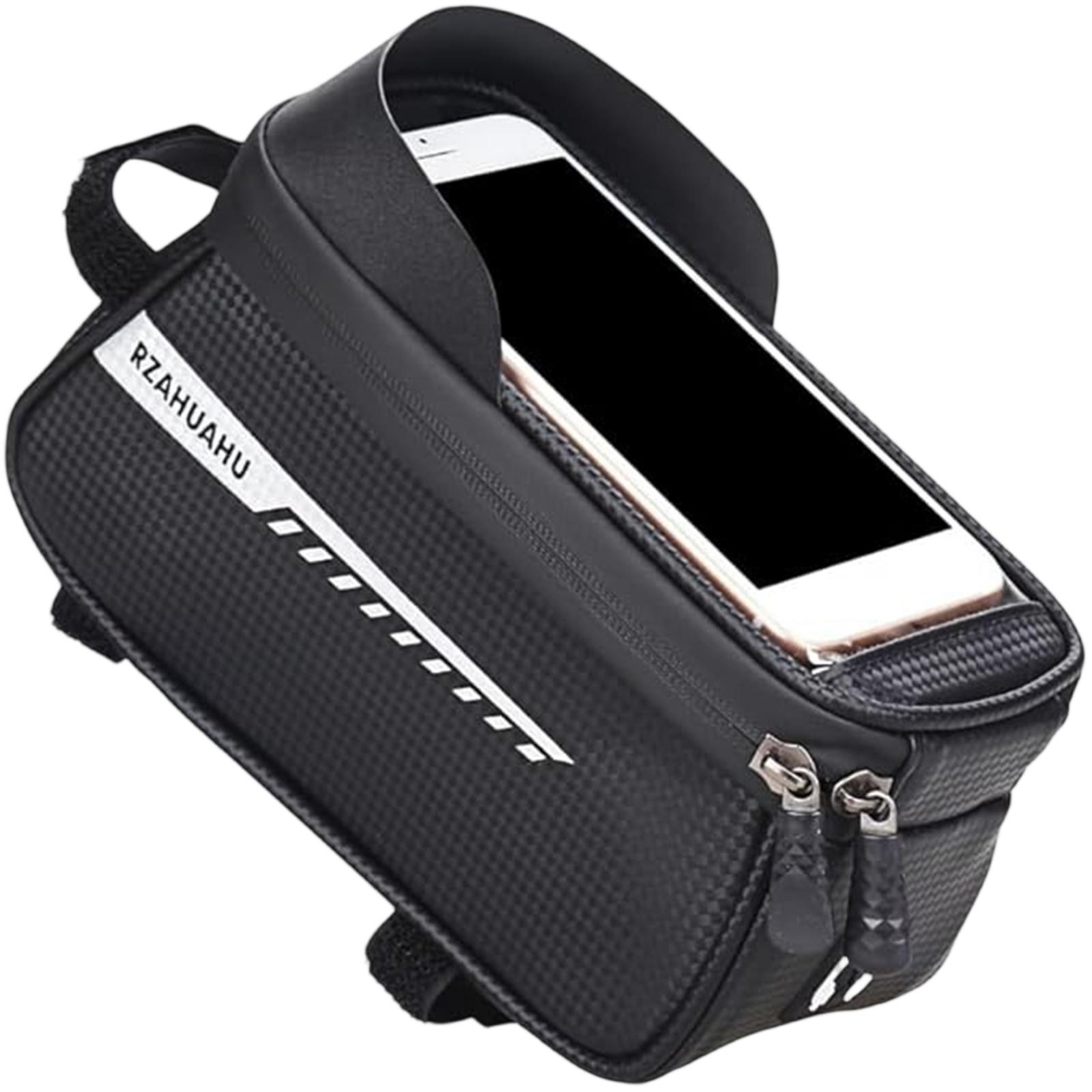 

Mountain & Road Bike Front Beam – Front Frame with Phone Mount & Saddle Bag, Riding Accessories for Cyclists One Size чёрный