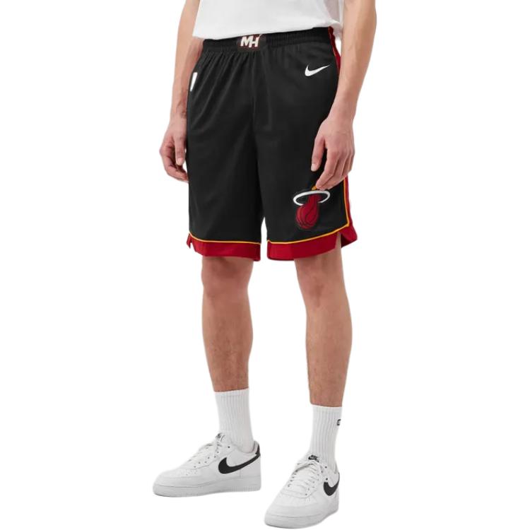 Nike NBA Miami Heat Icon Edition Shorts Black/Red/White Men Streetwear AJ5620-010