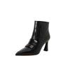 Fashion NEW Autumn Women Boots Pointed Toe High Heel Shoes Split Leather Shoes for Women Elegant Modern Boots Daily Shoes Zipper Boots