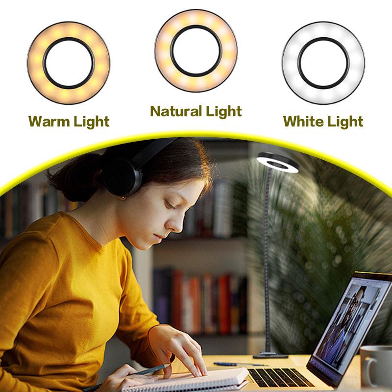 4.5" Clip-On Magnifying Desk Lamp with Ring Light for Nail Art, Beauty, and Tattoos