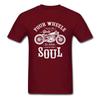 Vintage Motobike Rider Cycle Male Tops & Tees Motorcycle Tshirt Black Four Wheel Move The Body Two Wheels Move The Soul
