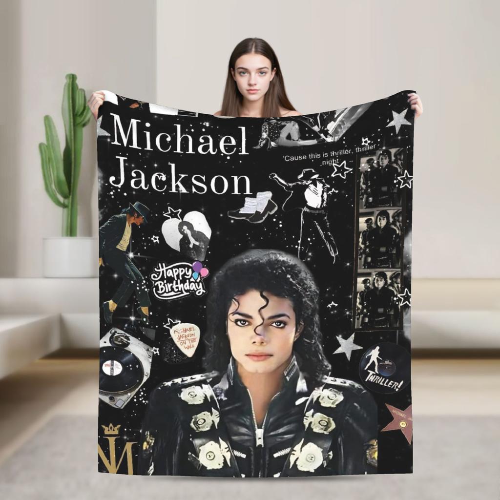 MJ King Of Pop Michael J-jackson Super Soft Blanket Plush Bedding Throws Funny Couch Chair Flannel Bedspread Sofa Bed Cover