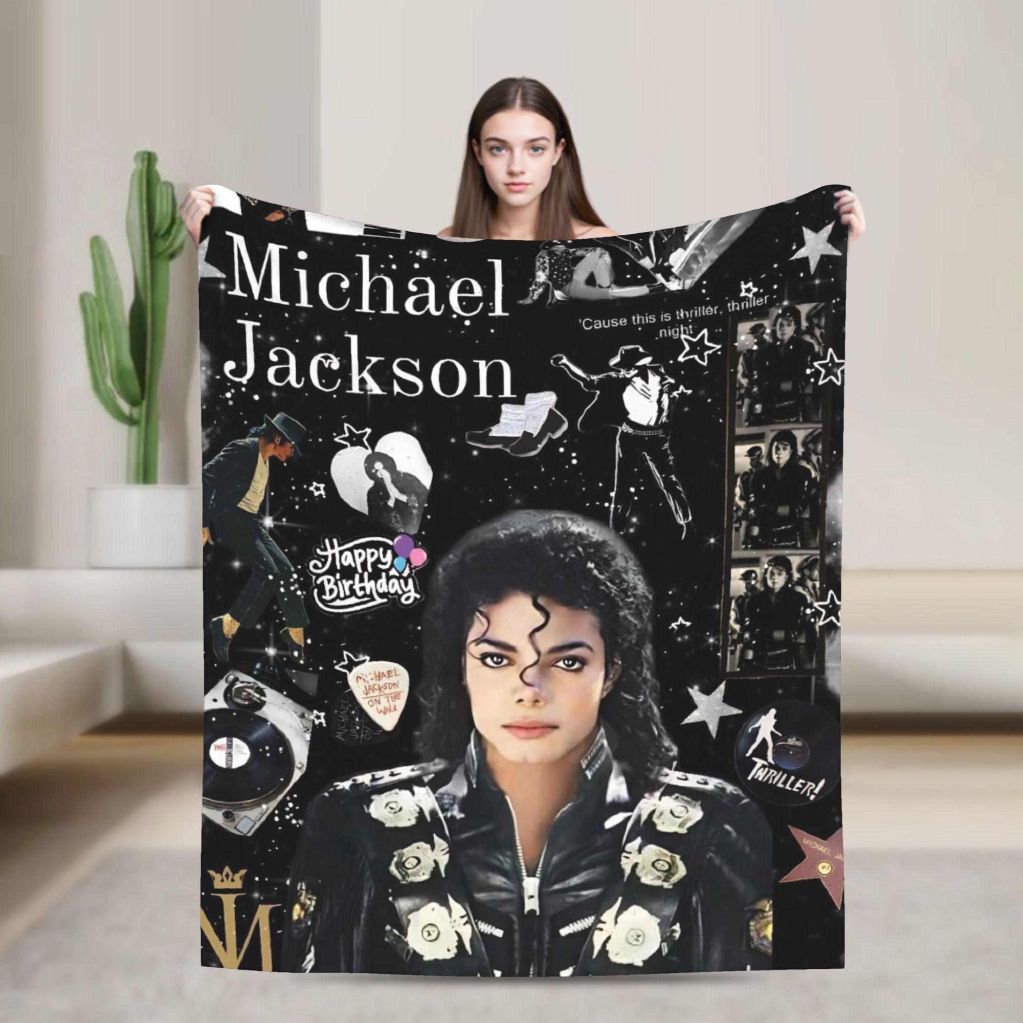 

MJ Король Попу Майкл Дж-Джексон Пледи Смішний Плюшевий Плед для Дивана Ліжка Подорожей Офісу Фланелевий Покривало Покривало на Ліжко 50x60in