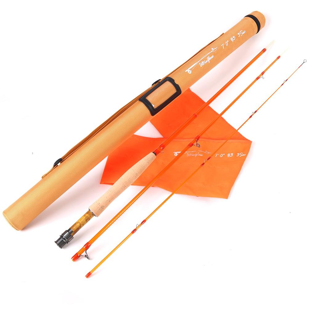 Lansetă de pescuit la muște din fibră de sticlă M MAXIMUMCATCH Maxcatch 3wt 3 3wt/4wt/5wt (Albastru/Portocaliu/Transparent/Mov) (Portocaliu, 7’0’’ Bucăți)