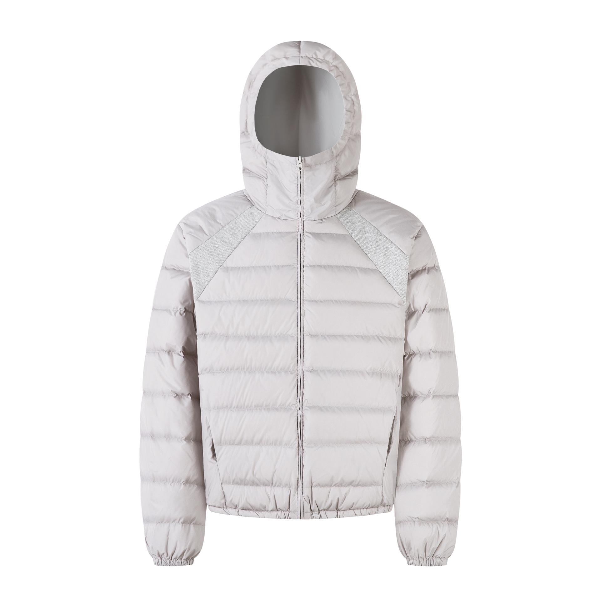 

BF Baifeng Unisex Ribbed Down Jacket: Warm, Solid Color, Simple Design Winter Coat XL сірий колір