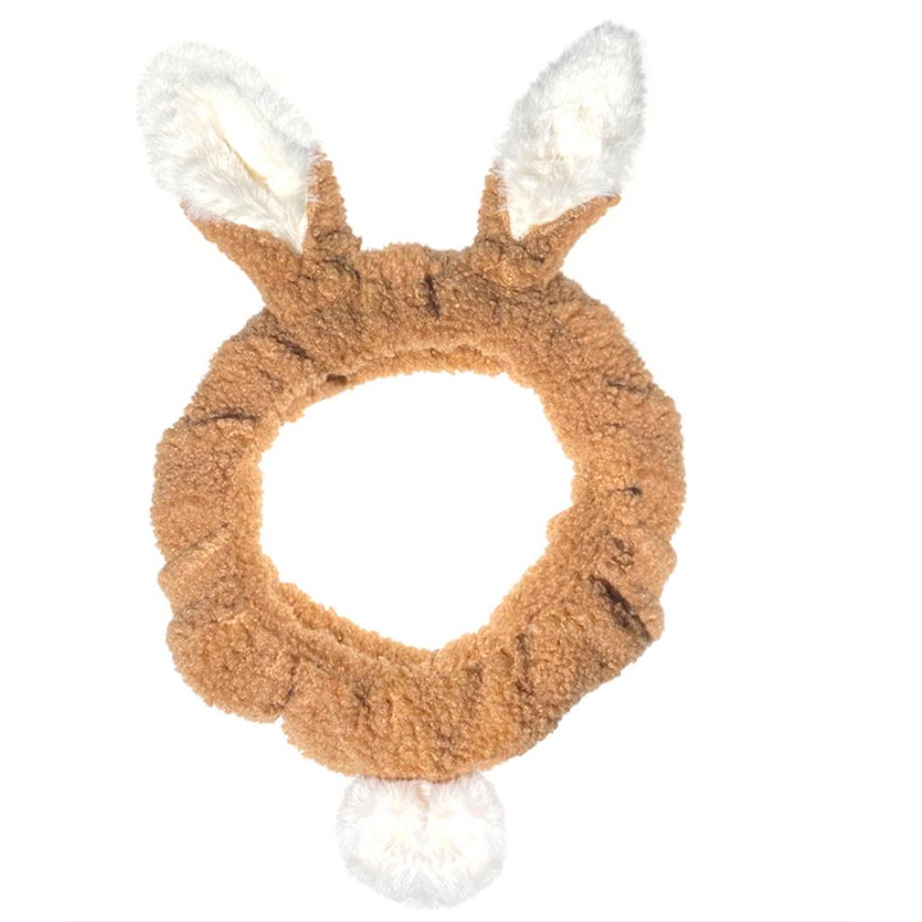 Color Matching Wash Face Hair Holder Soft Cartoon Rabbit Ear Shape Headband