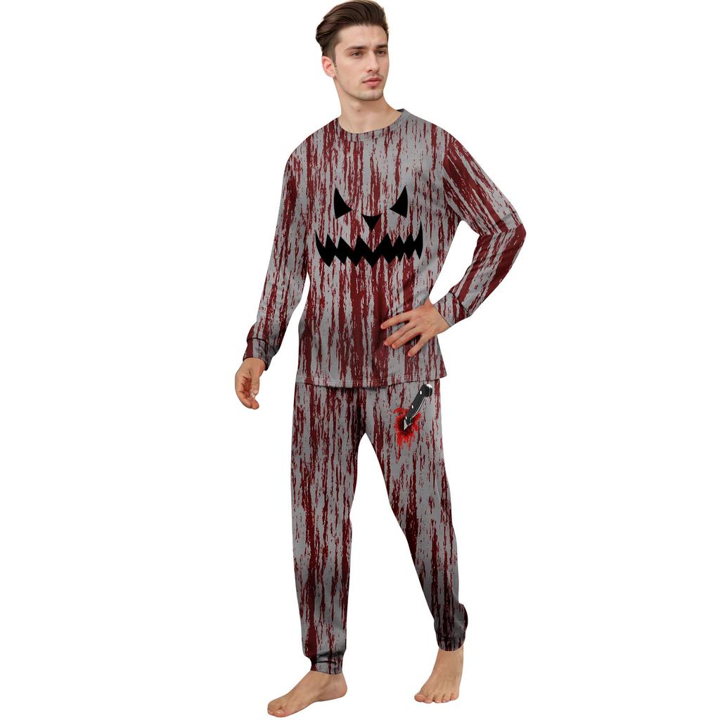 Print Cute Family Set Pajamas, Home Clothes, Family Set Long Sleeve Top Pants Set