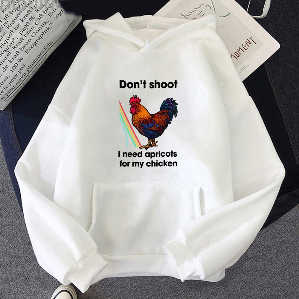 Don't Shoot I Need Apricots for My Chicken Arc Raiders Scrappy Hoodies Rooster Graphic Pullovers Women Men Long Sleeve Clothes