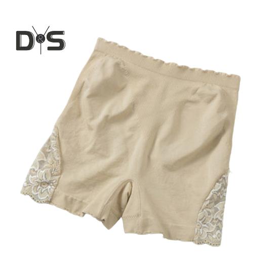 

Женские защитные брюки с высокой эластичностью, поддерживающие живот, бесшовные кружевные, защищающие от воздействия окружающей среды, с высокой талией, облегающие, быстросохнущие, мини-юбка, внутренние шорты, шорты для йоги бежевый