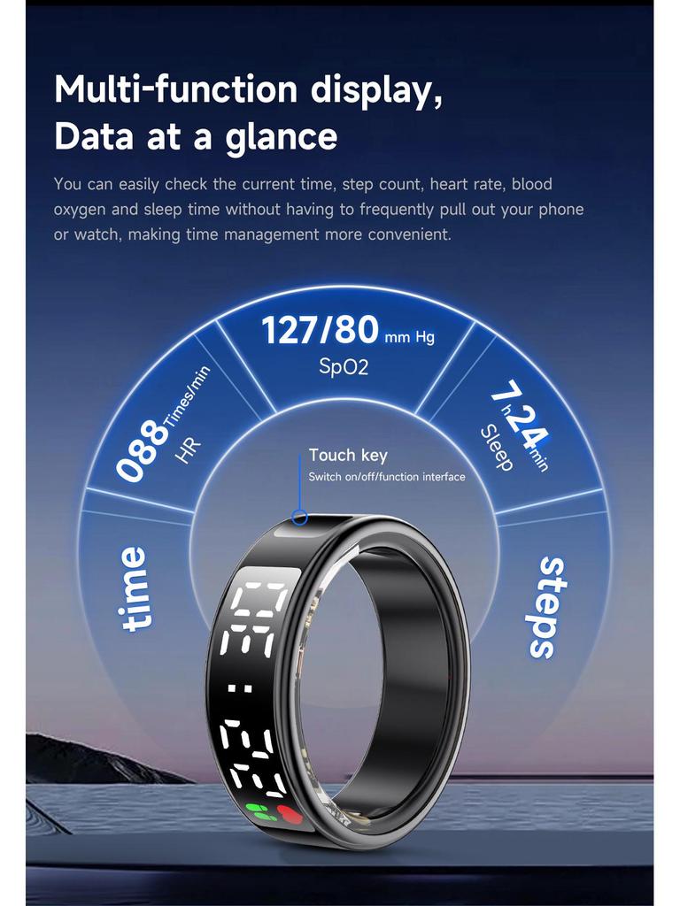 Smart Ring - Heart Rate, Blood Oxygen, Exercise & Sleep Monitor