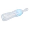 Food Feeder Soft Silicone One Handed Operation Scale Design Feeder with Soft Spoon for Elderly Patients Blue