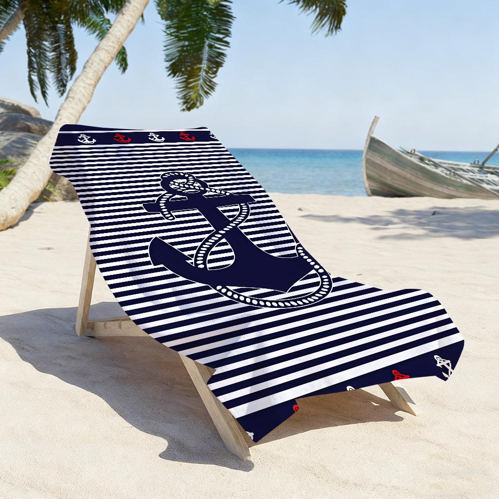 Nautical Anchor Nautical Style Towel Quick Drying Beach Towels Are Suitable For Swimming Pools Camping Yoga And The Gym