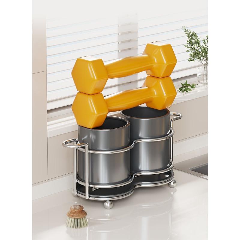 Kitchen Utensil Rack, Countertop Drain Tray, Knife and Spoon Storage Holder