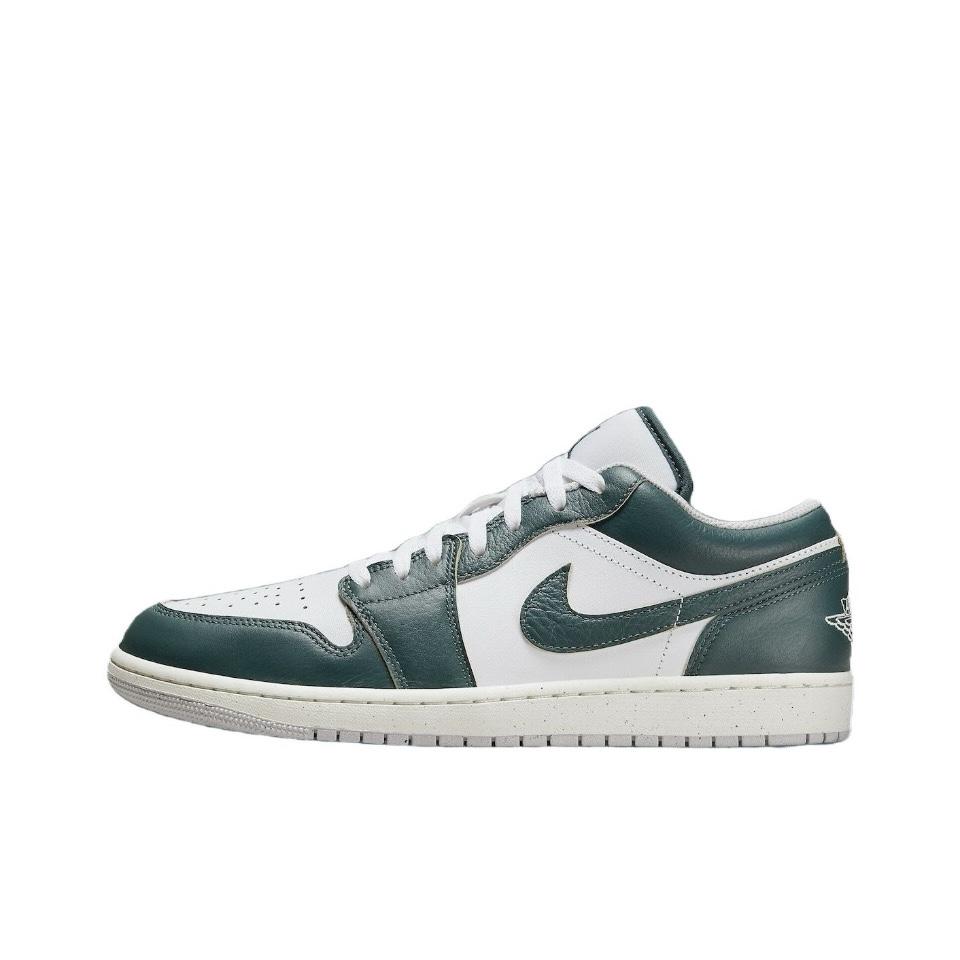 Jordan Air Jordan 1 Slip Resistant Abrasion Resistant Low Top Vintage Basketball Shoes Men's Blue White FQ7687-300(Team626-)
