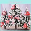 Charming 10pcs Wooden Christmas Tree Ornaments For Festive Home Decor