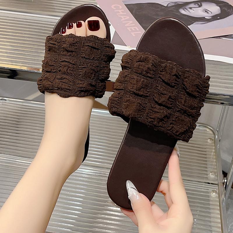 Fashion Ladies Shoes 2025 Hot Sale Basic Open Toe Women's Slippers Summer Daily New Plus Size Concise Light Comfortable Flat Slippers
