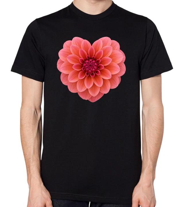 Dahlia Flower Love Heart Unisex T-Shirt XS
