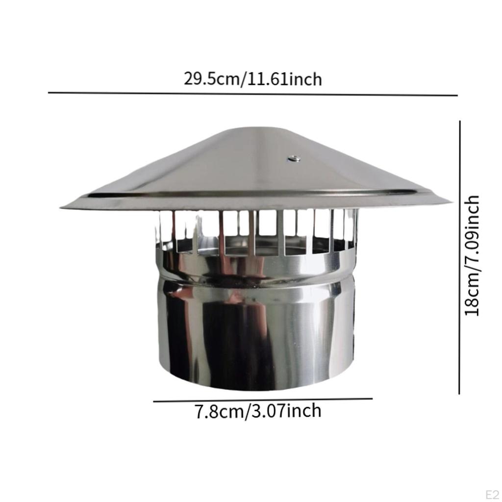Chimney Cap Roof Vent Weatherproof Snow Dust Protection Rainproof Cover Flue Rain