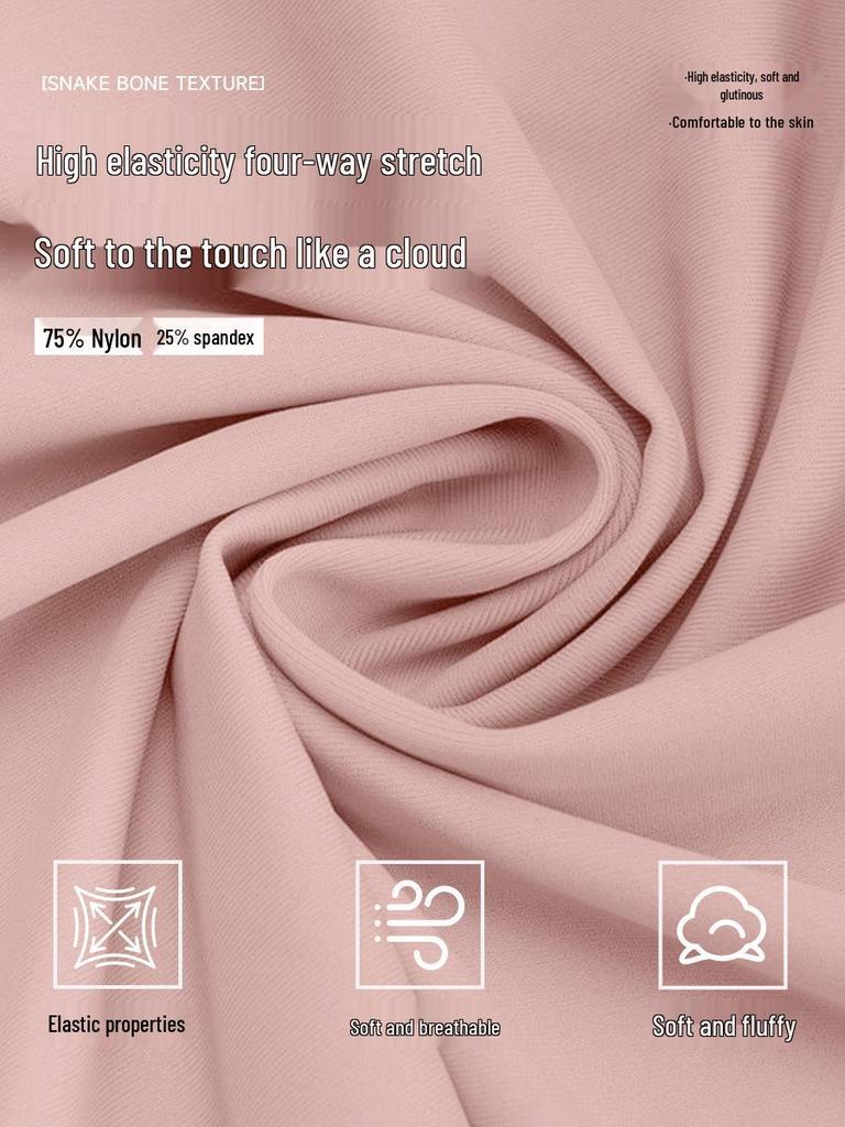 Bare-Feel Five-Piece Yoga Set: Long & Short Sleeve Tops, Chest Pads, Tight Slimming High-Waisted Pants.