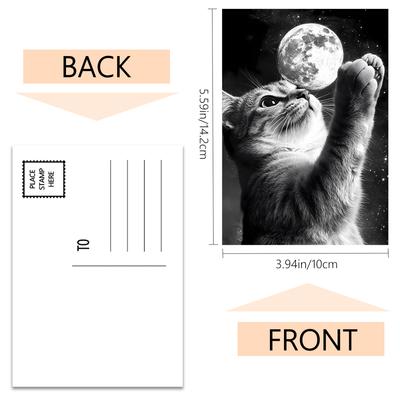 32pcs, Space Cat Postcards, Greeting Cards, DIY Postcards, Decorations, Suitable for Collection and Gifting
