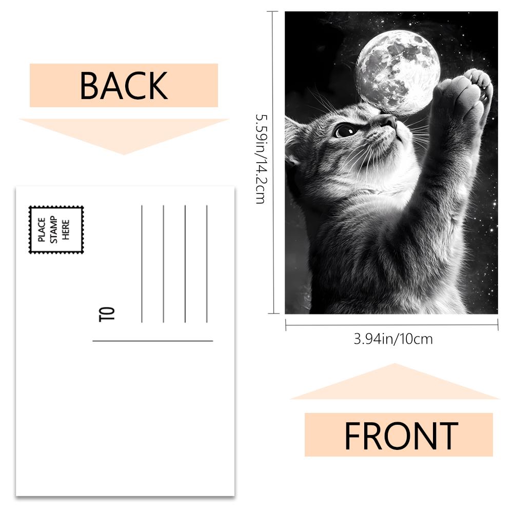 32pcs, Space Cat Postcards, Greeting Cards, DIY Postcards, Decorations, Suitable for Collection and Gifting