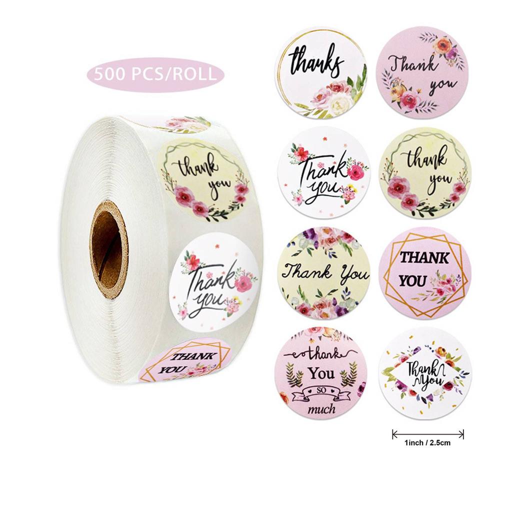 Asi 500 ks 1palcových nálepek s poděkováním za lepicí štítky na obálky papírenské potřeby Ručně vyráběné nálepky na dekorace svatebních dárků