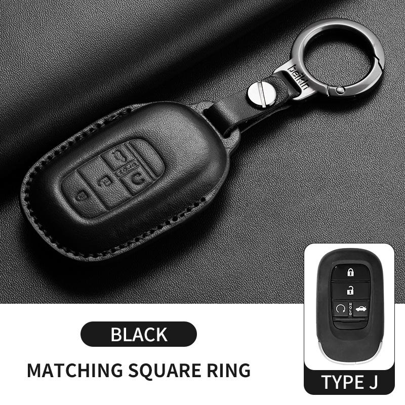 Leather Car Remote Key Case Cover for Honda Civic 11th 2022 for Honda Civic Accord HR-V CR-V CRV 2022 2023 Protector Holder Fob