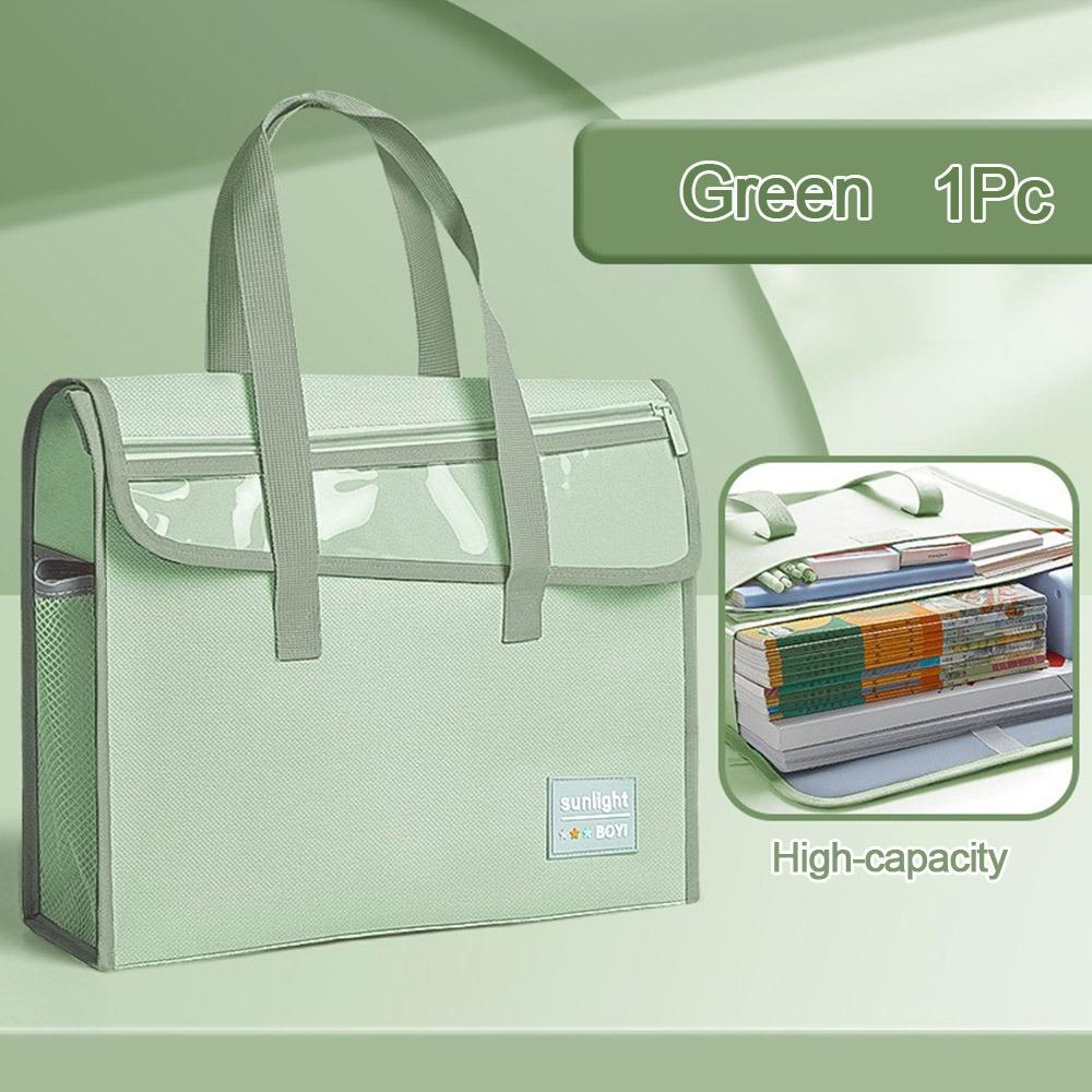 

Многослойная сумка для репетиторства, большая вместительная сумка-тоут, новая сумочка, школа, офис зелёный