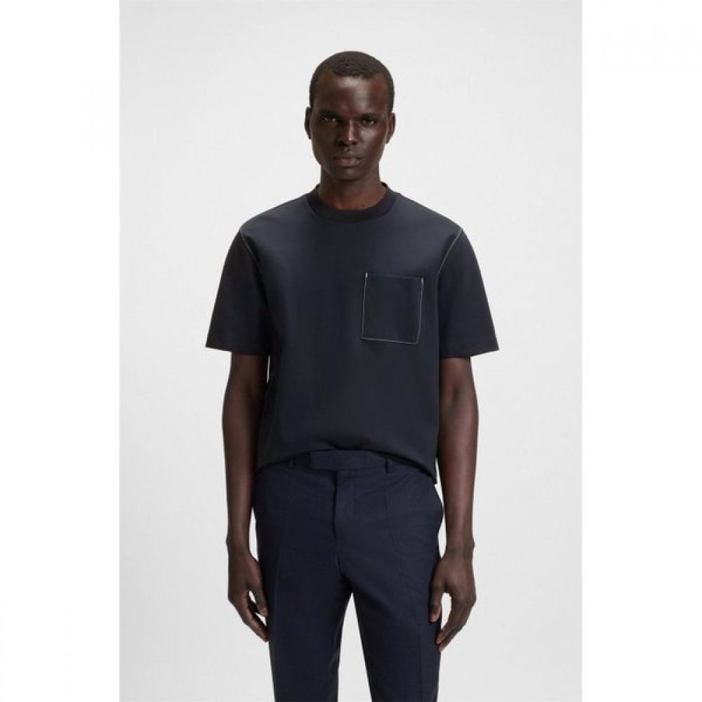 

Boss Regular FiT PockeT DeTail CoTTon Blend T shirT Dark Blue Fa25 XL