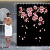 1/4pcs Luxury Plum BlossomWaterproof Shower Curtain Set Decorative Bathroom Set Non-Slip Carpet Toilet Cover Bath Mat And 12 Hooks