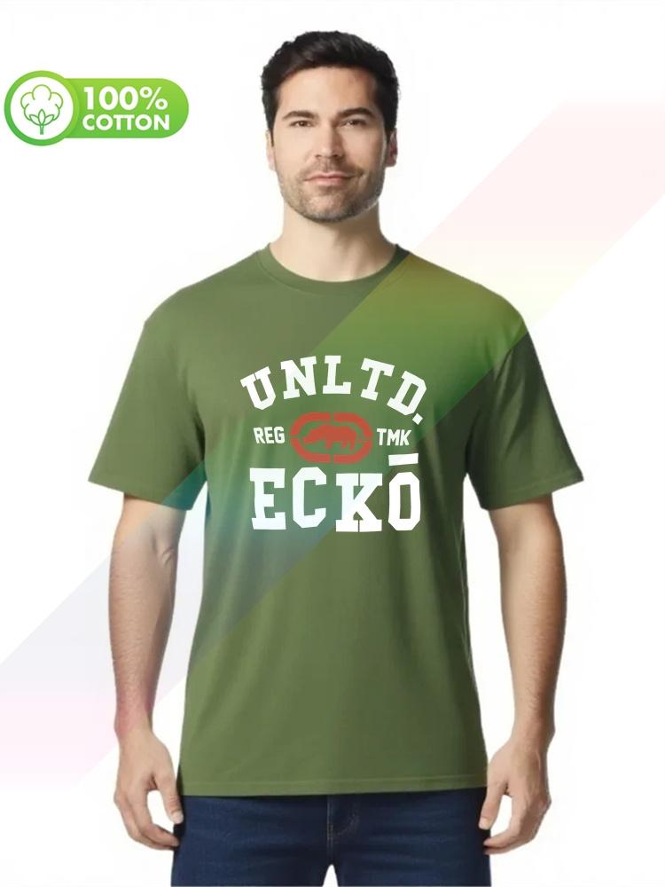 100 cotton round neck heavy weight Unisexs Tshirt EckoUnltd Unisex Cotton Spandex ONeck S3XL Tops Tees