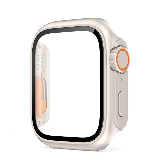 Screen Protector for Apple Watch Case 45mm 40mm 44mm 41mm 42mm 38mm PC Cover+Glass Film Change To Ultra Series 9 8 7 6 5 4 3 SE