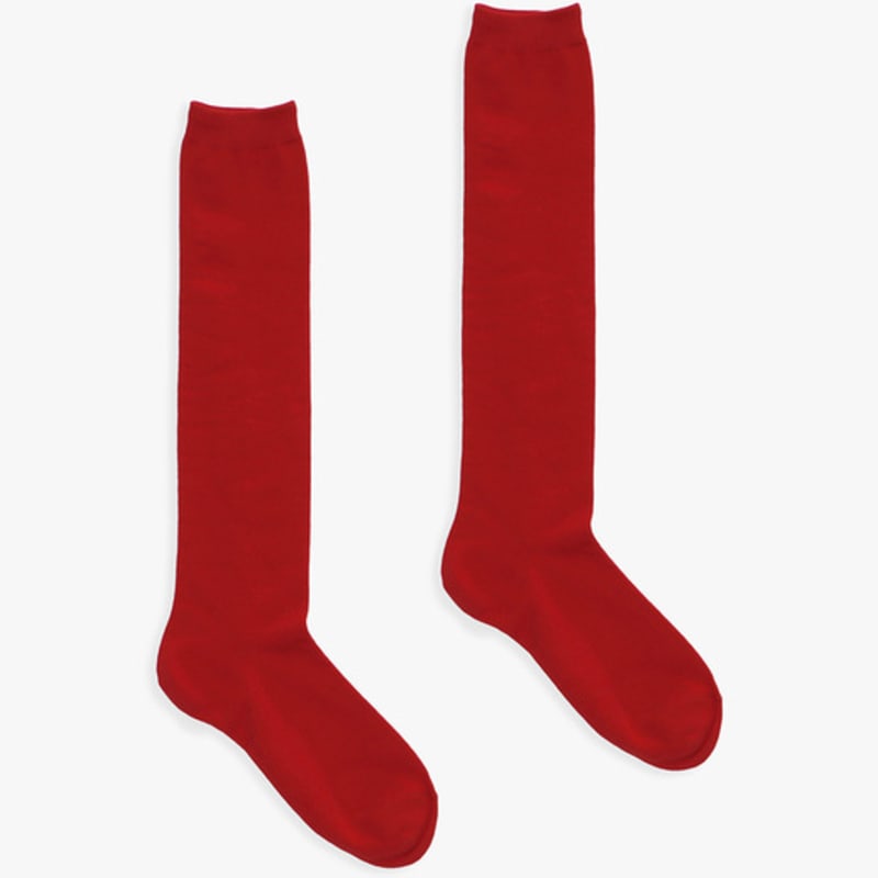 Pink PINEAPPLE [2EA 1SET] BASIC KNEE HIGH SOCKS_RED