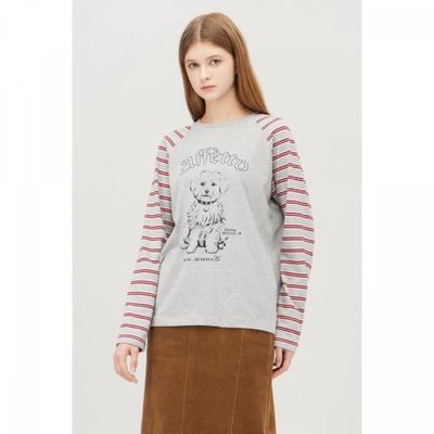 Dog PrinTing Raglan T shirT baTs52561