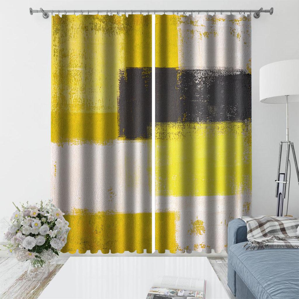 

Абстрактное искусство куб роскошные оконные шторы для детей гостиная спальня ванная комната кухня дверь шкаф домашний декор крючки 2 шт W50 X H130(CM)X2&Grommet Top