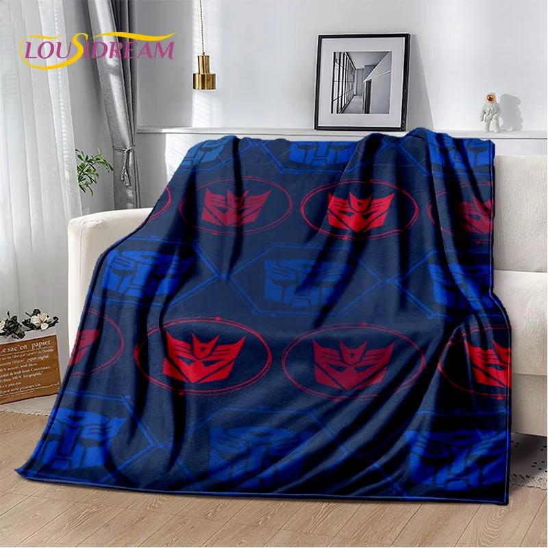 3D T-Transformers Cartoon Autobots Blanket,Soft Throw Blanket for Home Bedroom Bed Sofa Picnic Travel Office Rest Cover Blanket