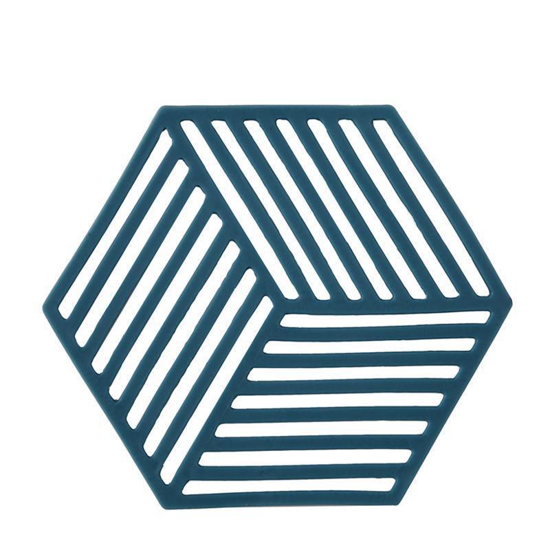 

8 Pcs Household Heat Insulation Anti-scald Kitchen Plate Creative Hollow Hexagonal Table Mats Stripes-8pcs