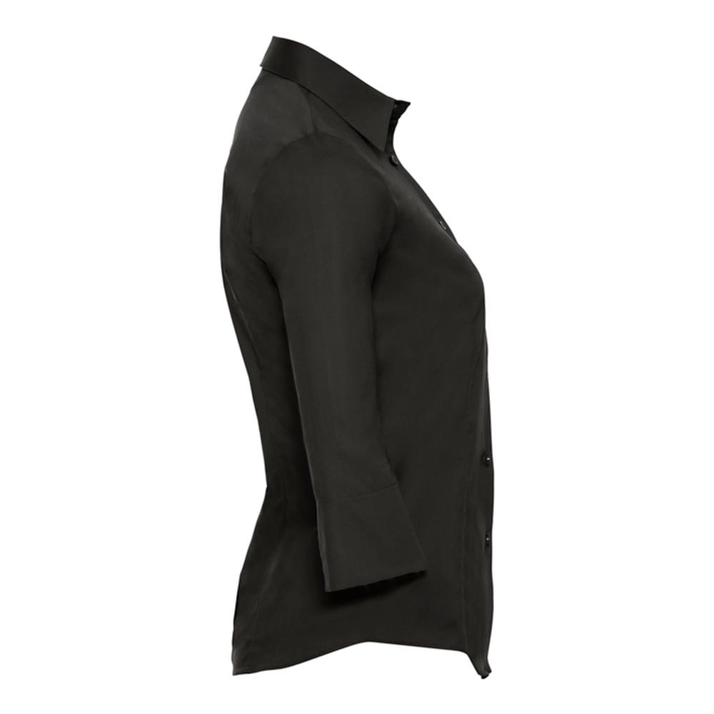 Russell Collection Womens/Ladies Stretch Fitted 3/4 Sleeve Shirt