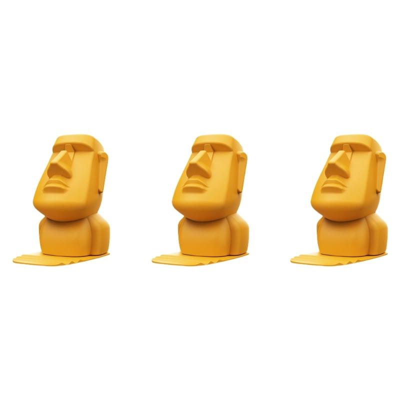 

3 in 1 Phone Glasses Display Stand Piggy Bank Easter Island Statue Stand for Office Desk Ornament Home Decorations жовтий