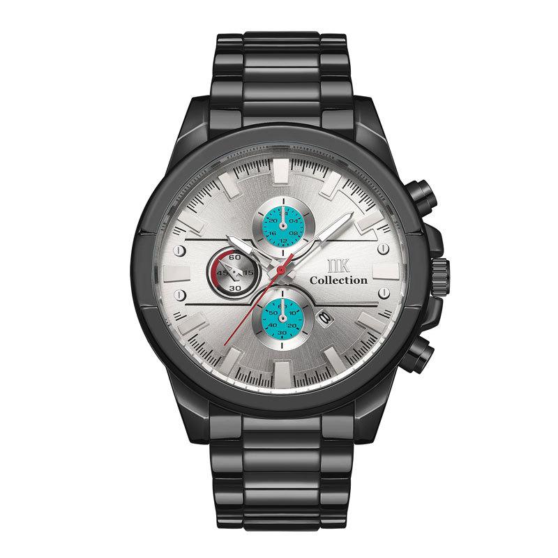 IIK Herrenuhr, wasserdicht, Legierung, modische Uhr, dreipoliger Kalender, Quarzuhr