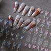TENSOR M-844 Burst Flash Ice Transparent Butterfly Nail Stickers - Hot Stamping Series