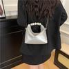 PU Leather Cloud Shoulder Bag Korean Style Women Crossbody Bag Casual Pearl Handle Handbag  Wallet