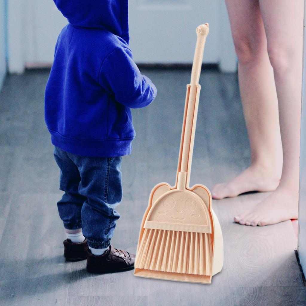 Kids Broom Dustpan Set Little Housekeeping Helper Set House Cleaning Gifts Cleaning Sweeping Play Set for Age 3-6 Girls Boys