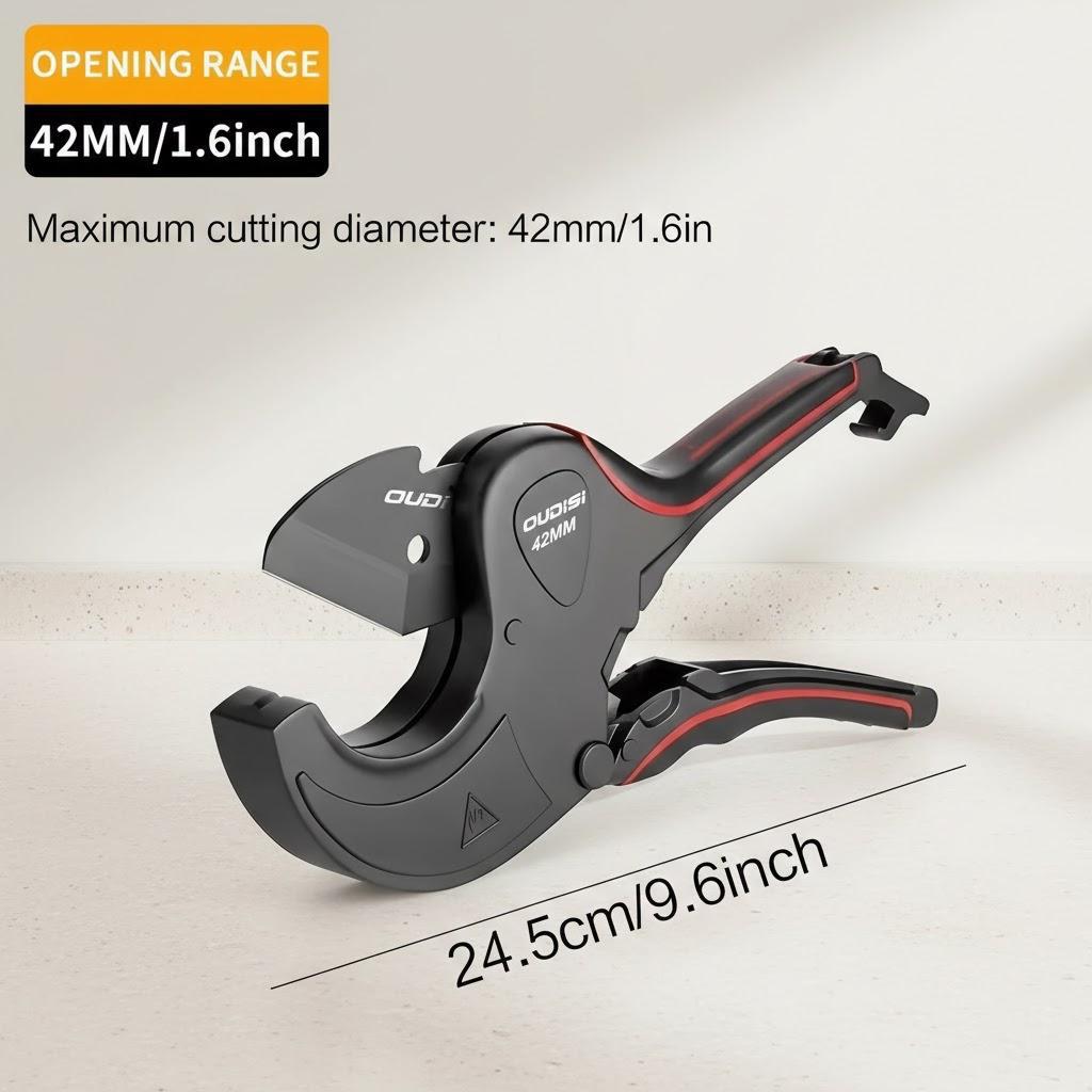 

PVC Pipe Cutter with SK5 Blade PPR PEX Plastic Hose Cutting Tool Ratchet Hand Tool for Plumbing Supplies