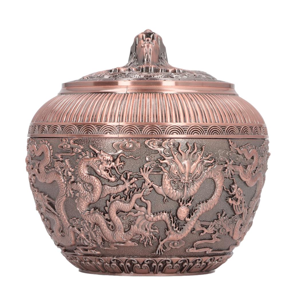 Teebehälter Metall Aufbewahrungsbehälter für losen Tee Luftdichter Teebeutelbehälter Exquisite bronzefarbene Teedose